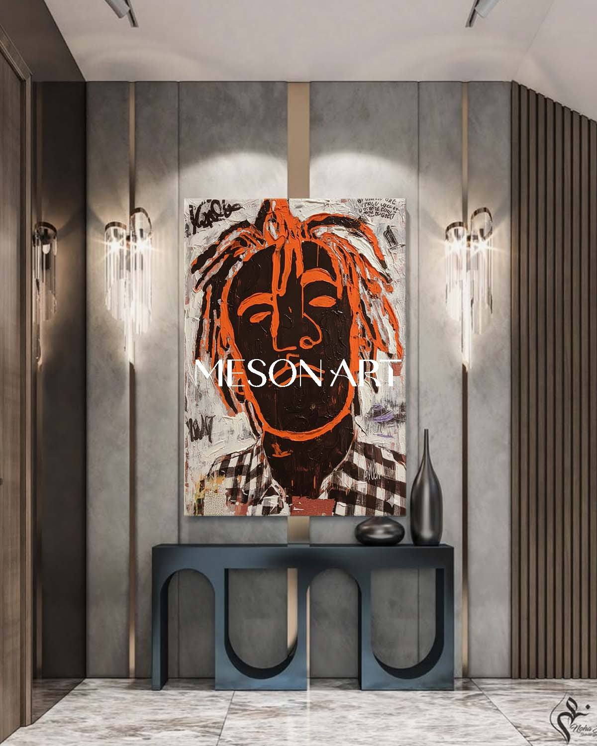 Bold Neo-Street Expressionist Portrait Painting Street Art Pop Canvas