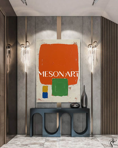 Vibrant Minimalist Large Textured Canvas Ready to Hang Dinning Room