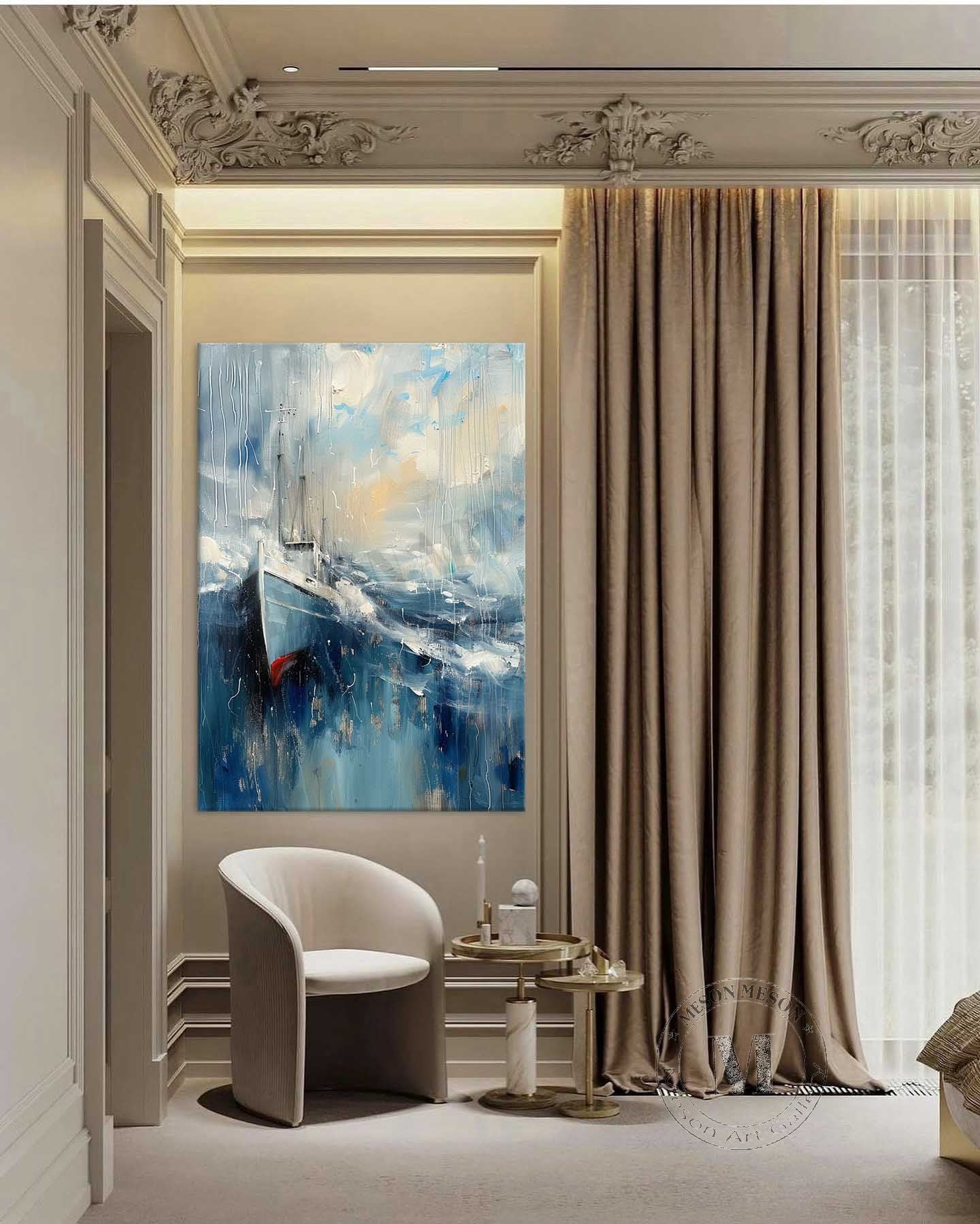 Large Ship Sailing Canvas Art for Sale Yacht Canvas Wall Art Decor Ship Sailing Oil Painting