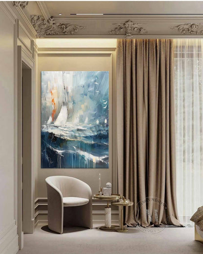 Sailing boats on the sea canvas art for sale Sailing boats on the sea landscape wall art decoration