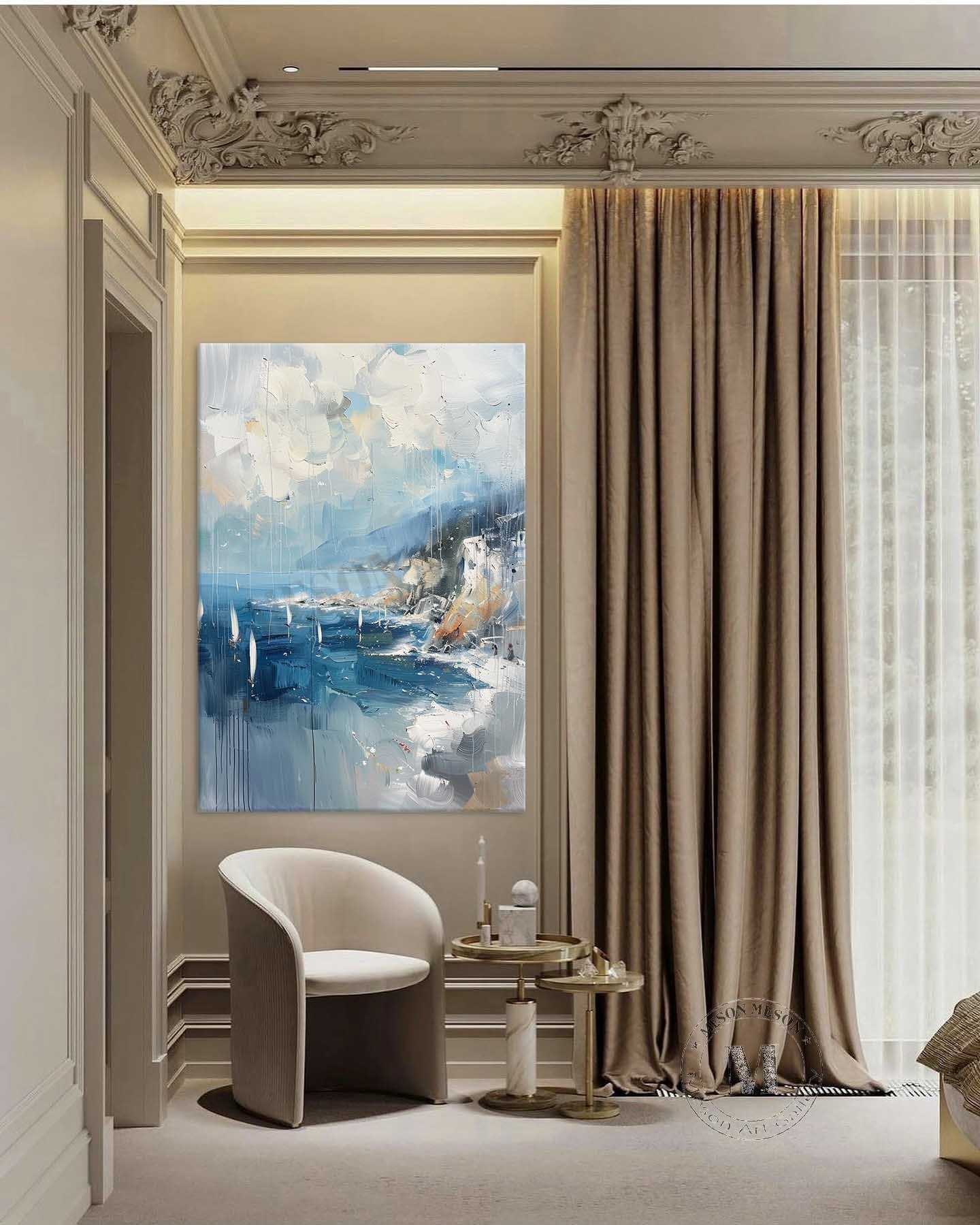 Coastline Landscape Canvas Art for Sale Coastline Abstract Landscape Oil Painting