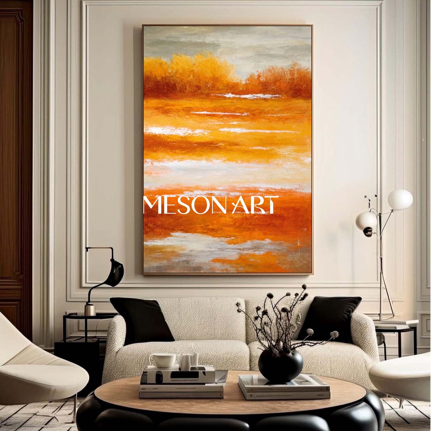 Fall Colors Abstract Painting Large Autumn Canvas Wall Art