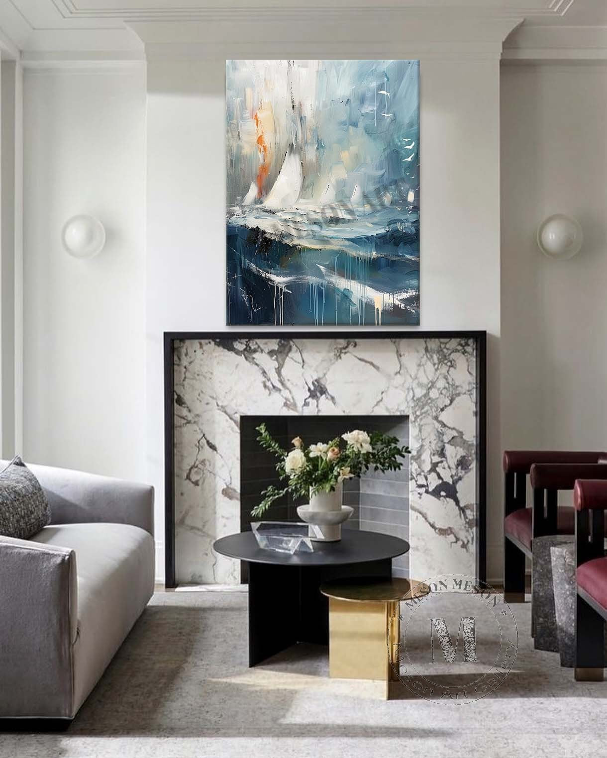 Sailing boats on the sea canvas art for sale Sailing boats on the sea landscape wall art decoration
