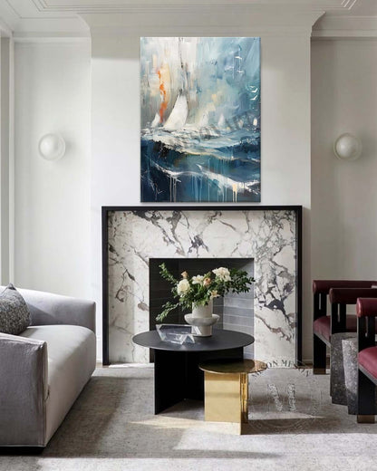 Sailing boats on the sea canvas art for sale Sailing boats on the sea landscape wall art decoration