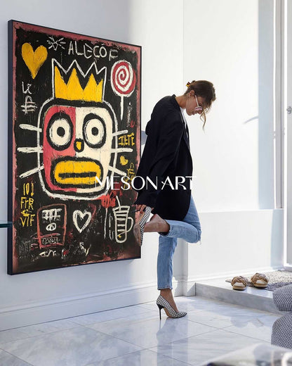 Modern Abstract Neo Expressionism Original Oil Painting Crown Canvas