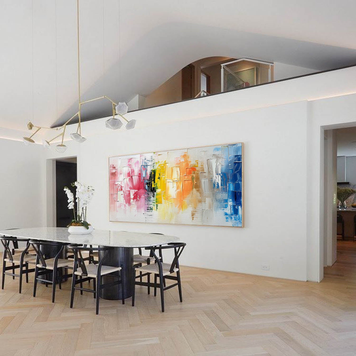 Large colorful abstract texture painting Colorful urban texture canvas wall art decoration