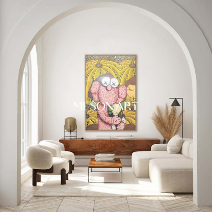 KAWS Pop Art KAWS and Yayoi Kusama Canvas Wall Art Art for Sale KAWS Paintings