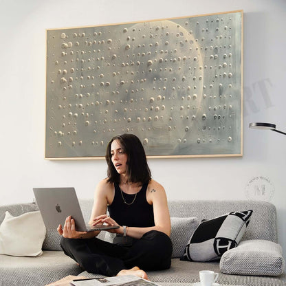 Large 3D Moon Wall Art for Sale Grey Moon Art Grey Moon Abstract Texture Acrylic Canvas Painting