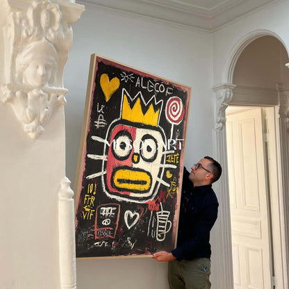 Modern Abstract Neo Expressionism Original Oil Painting Crown Canvas