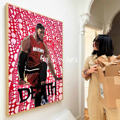 LeBron James Pop Portrait Canvas Art LeBron James Pop Portrait Wall Painting for Sale