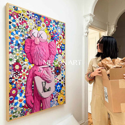 Kwas Pop Portrait Canvas Art Kwas and Haruki Murakami Pop Abstract Wall Paintings for Sale