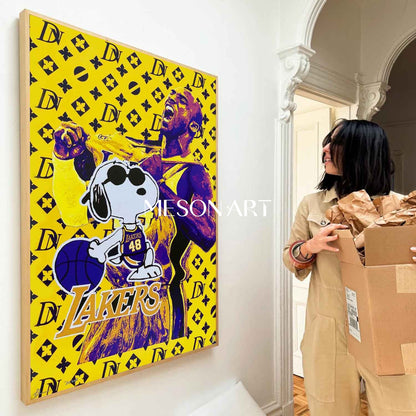 Kobe Bryant Portrait Pop Art Canvas Art Kobe Bryant Portrait Pop Cartoon Abstract Wall Decor Painting For Sale