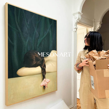 Hyperrealism Girl Portrait Painting Hyperrealism Girl Portrait Canvas Art Woman Portrait Wall Art