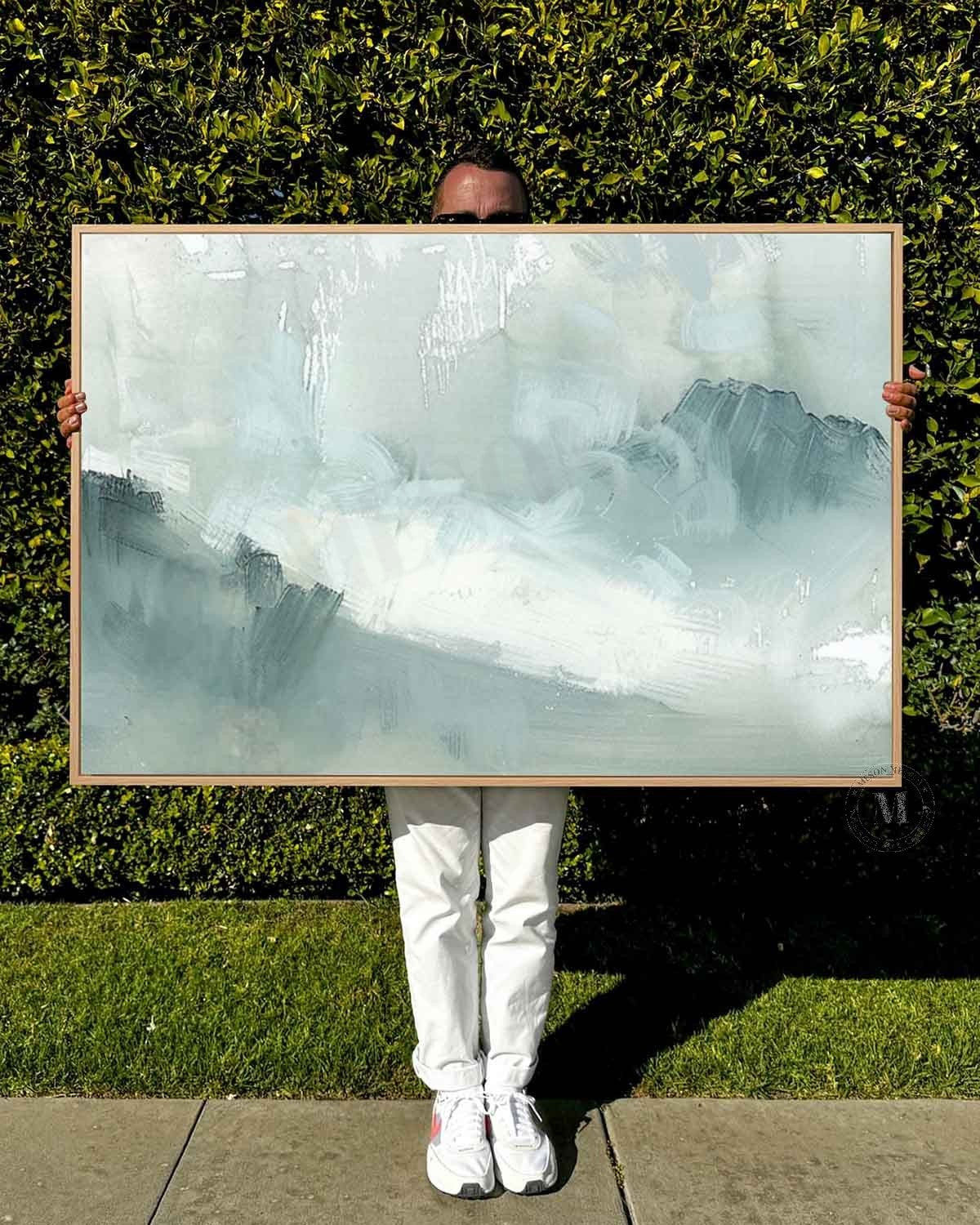 Light Green Minimalist Canvas Art Light Green Paintings for Sale Light Green Abstract Wall Art Decor