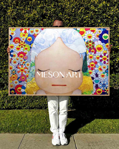 Yayoi Kusama Pop Art Canvas Art Yayoi Kusama Pop Cartoon Abstract Wall Decor Paintings for Sale