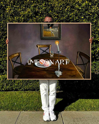 Modern Hyperrealism Table Painting Hyperrealism Still Life Canvas Art Restaurant Wall Art Decoration