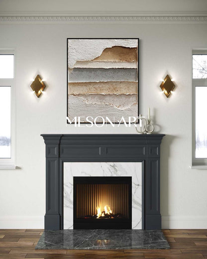 Large 3D Minimalist Texture Painting White Abstract Texture Canvas Art White Minimalist Wall Art
