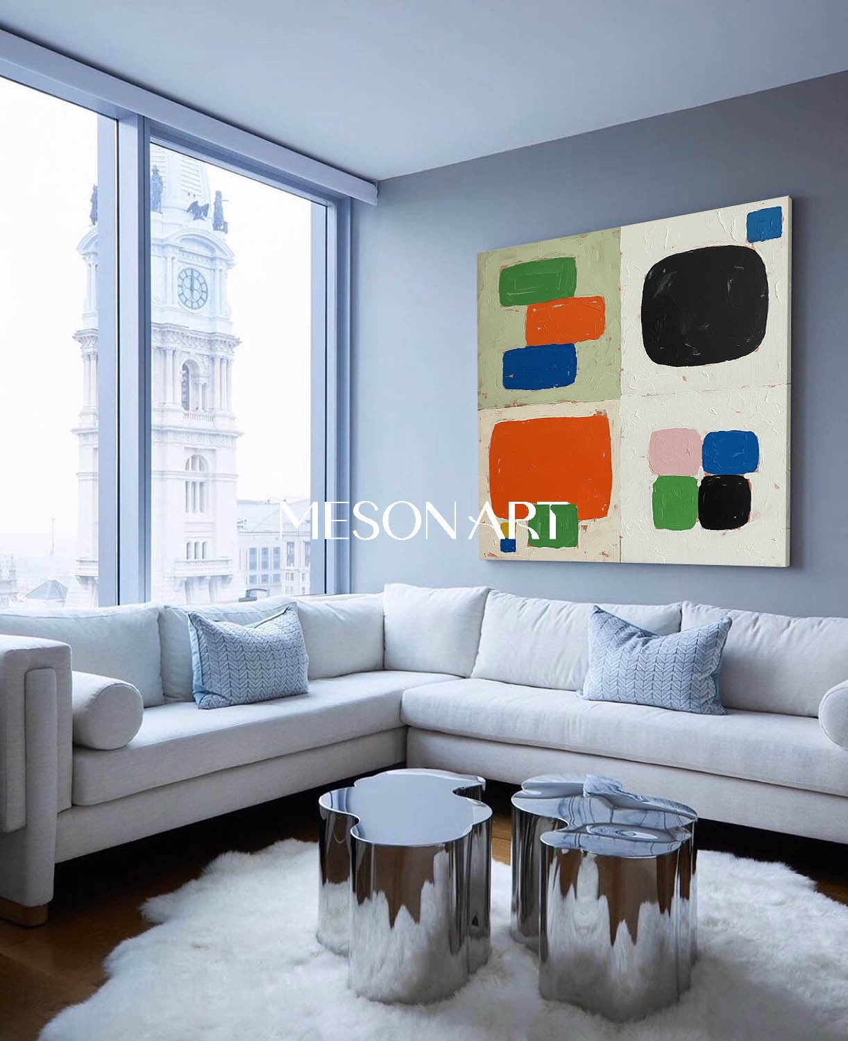 Custom Oil Painting Oversized Framed Canvas 24×24 Living Room Wall Art