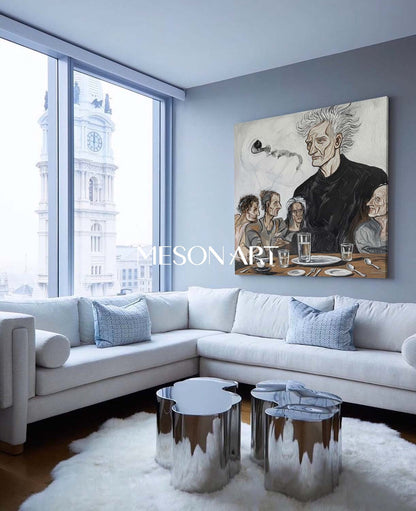 Modern Expressionist Portrait Art Handmade Painting Living Room Canvas
