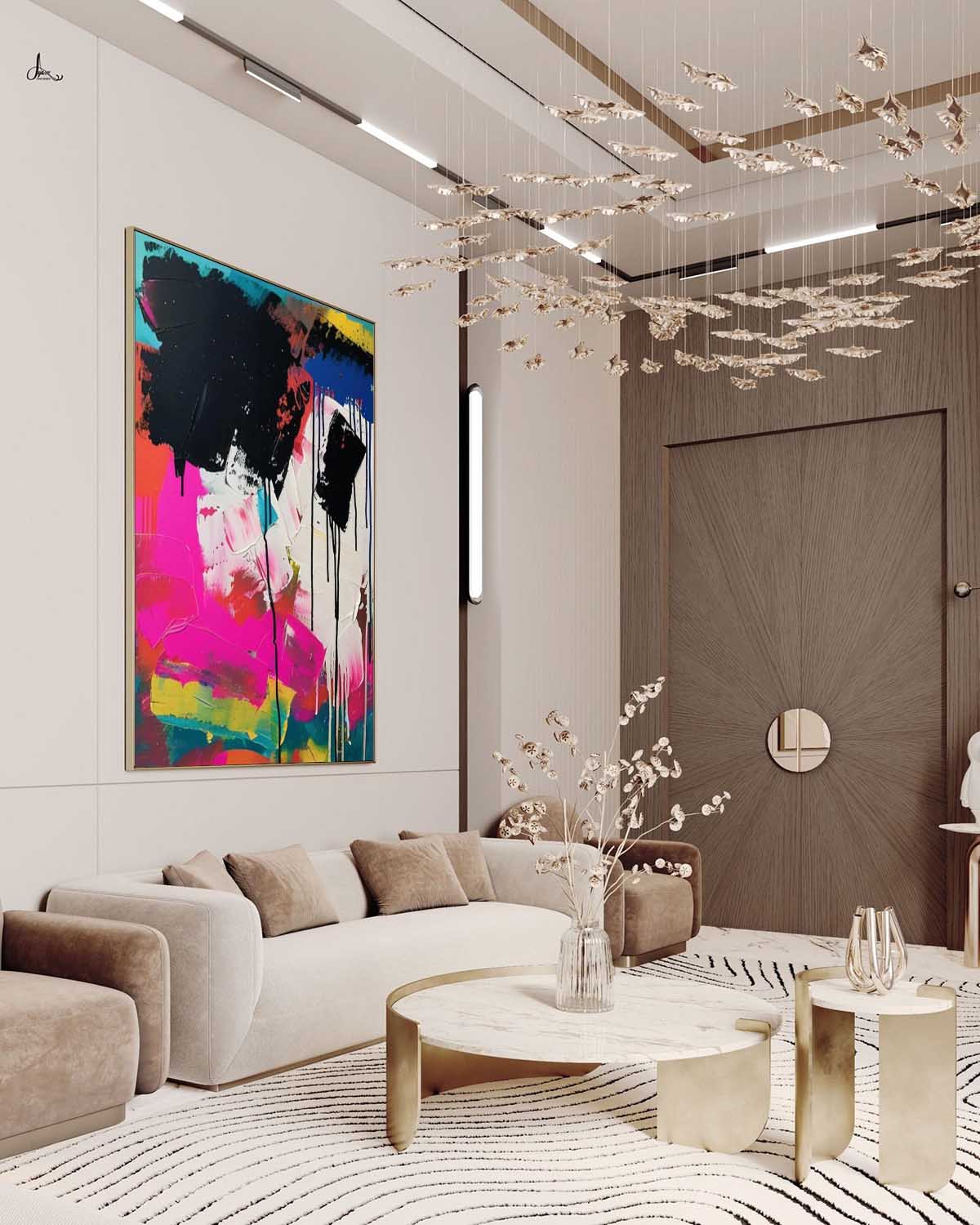 Colorful Texture Painting Palette Knife Abstract Art for Sale Palette Abstract Canvas Wall Art