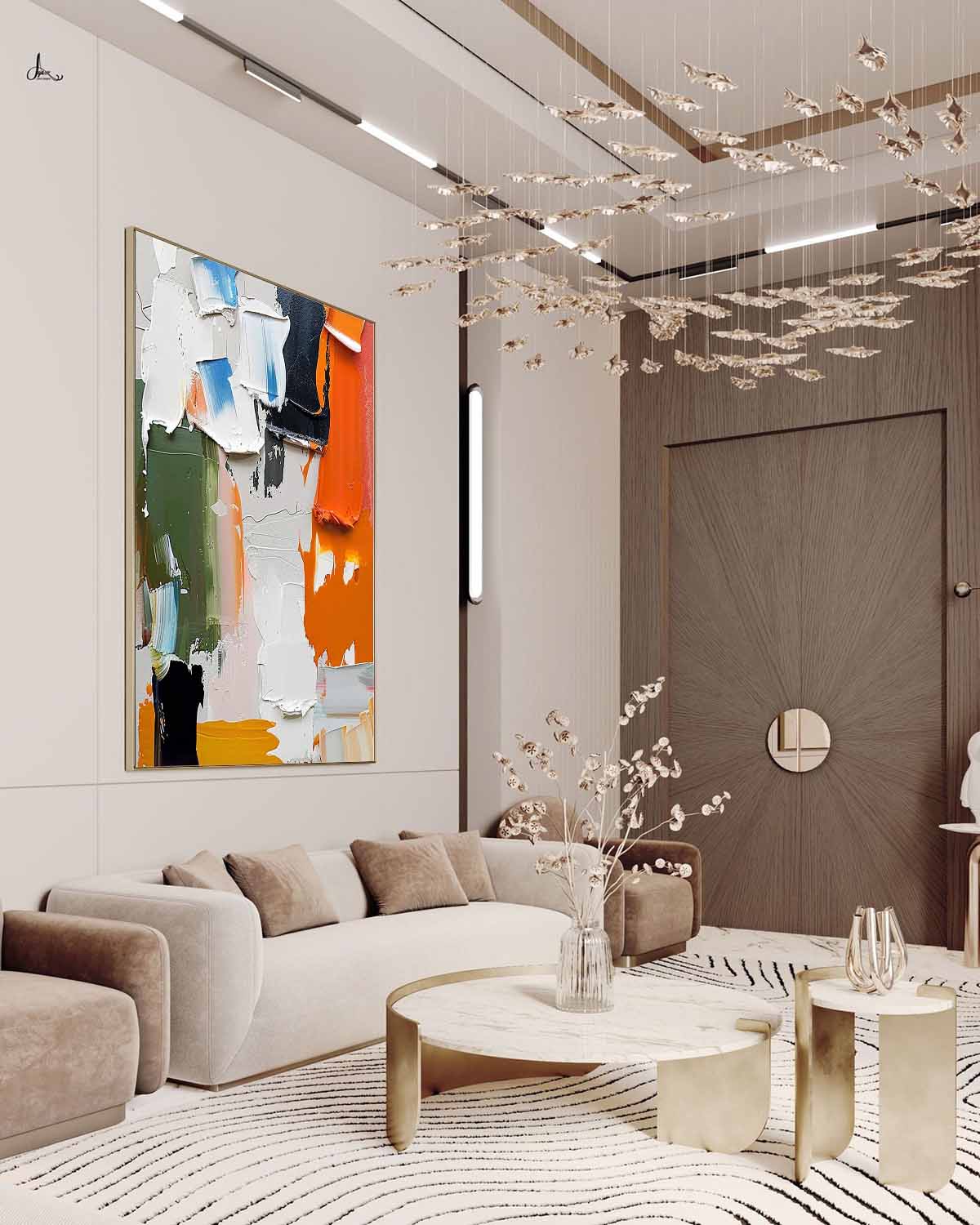 Large Colorful Textured Painting on Canvas Colorful Abstract Art for Sale Modern Textured 3D Wall Art Decoration