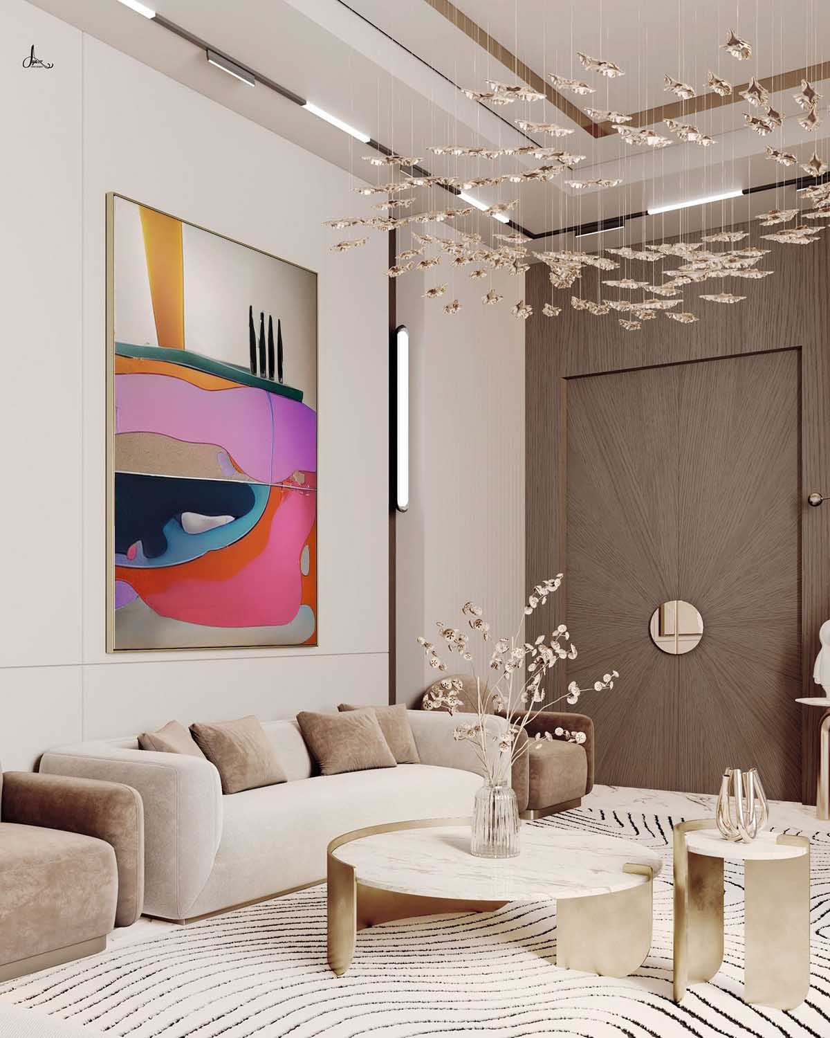 Pink Landscape Abstract Oil Painting Palette Abstract Landscape Canvas Wall Art Decor Landscape Abstract Hanging Painting