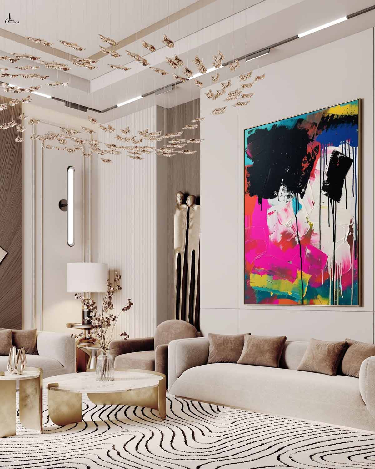 Colorful Texture Painting Palette Knife Abstract Art for Sale Palette Abstract Canvas Wall Art