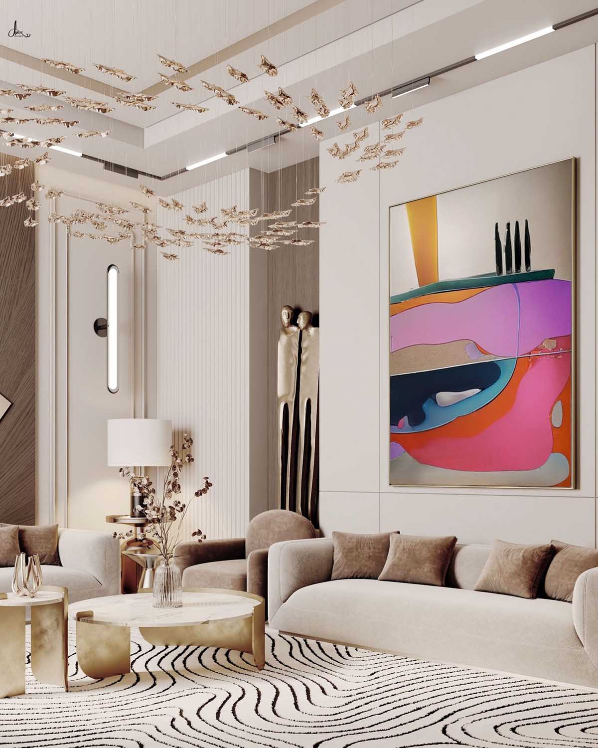 Pink Landscape Abstract Oil Painting Palette Abstract Landscape Canvas Wall Art Decor Landscape Abstract Hanging Painting