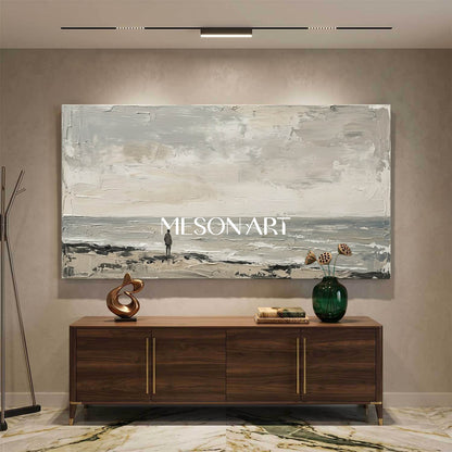 Japandi Style Wall Art With Grey And Beige Tones For Bedroom Decor