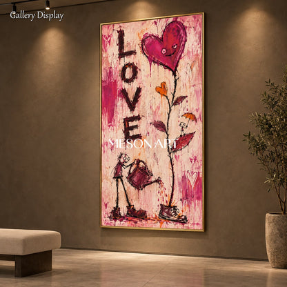 Pink And Red Abstract Street Art Painting Panoramic Wall Decor Original Artist Contemporary Urban By Mesonart