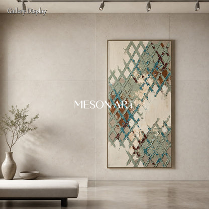 Minimalist Geometric Abstract Art With Textured Relief For Modern Living Room Decor