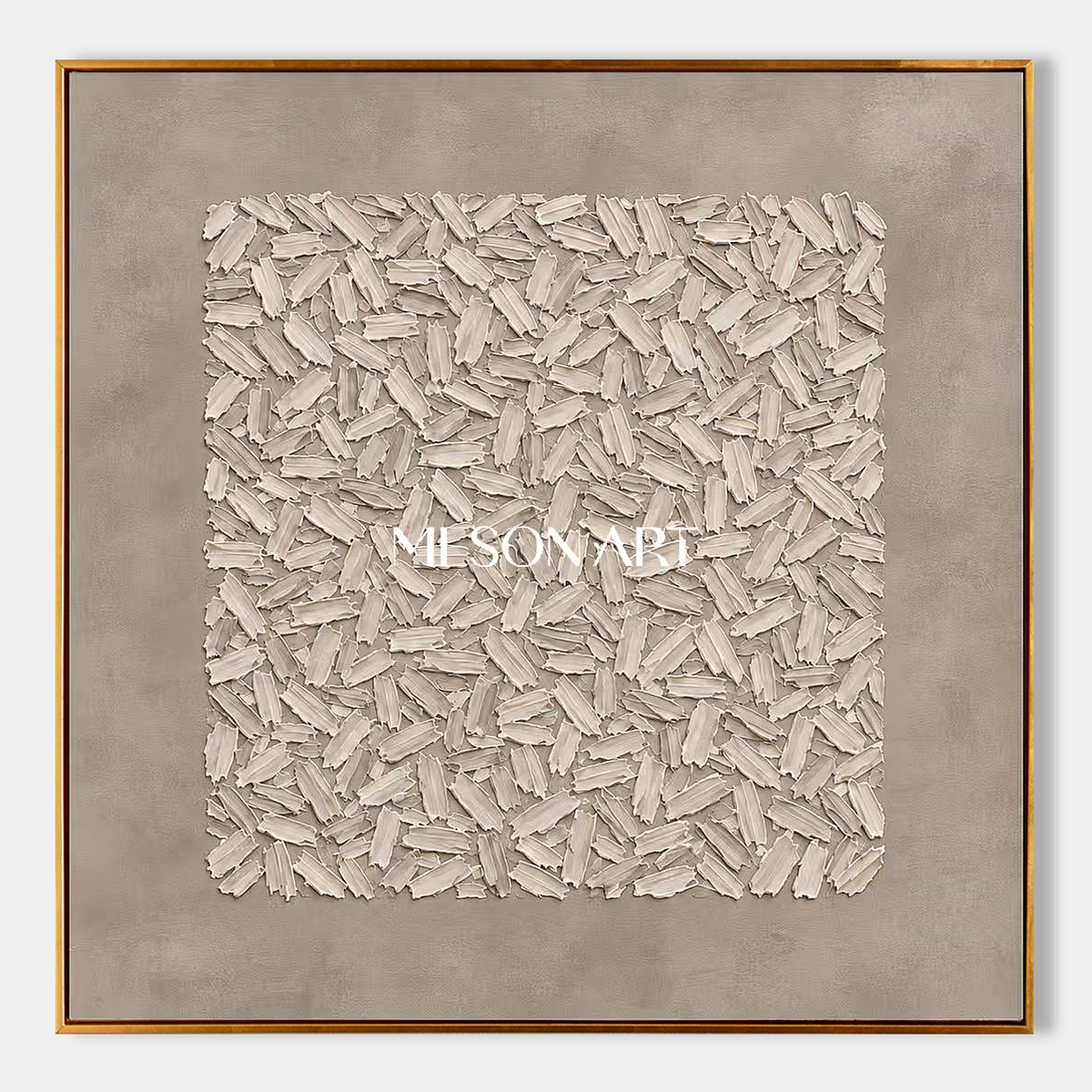 Gray And White Abstract Painting Square Textured Wall Art Modern Wabi Sabi Neutral Decor For Living Room By Mesonart