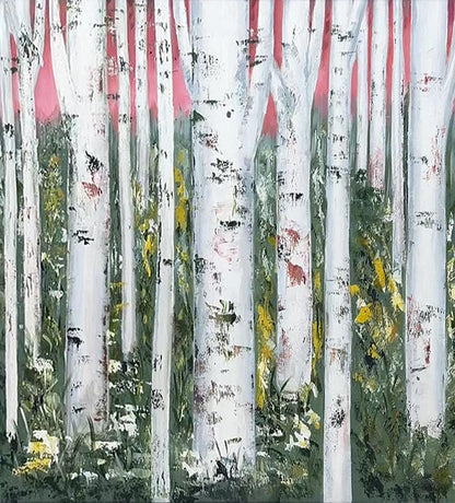 Large Birch Tree Wall Art Decor for Sale Birch Tree Texture Painting Birch Tree Art on Canvas