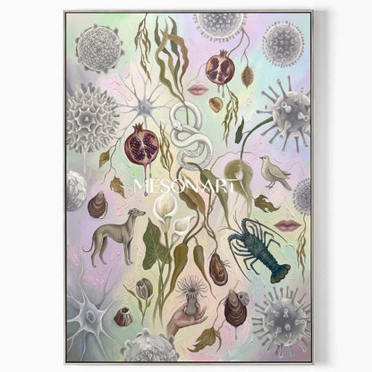 Bio-Surrealism Handmade Ecological Wall Art Soft Tone Organic Painting