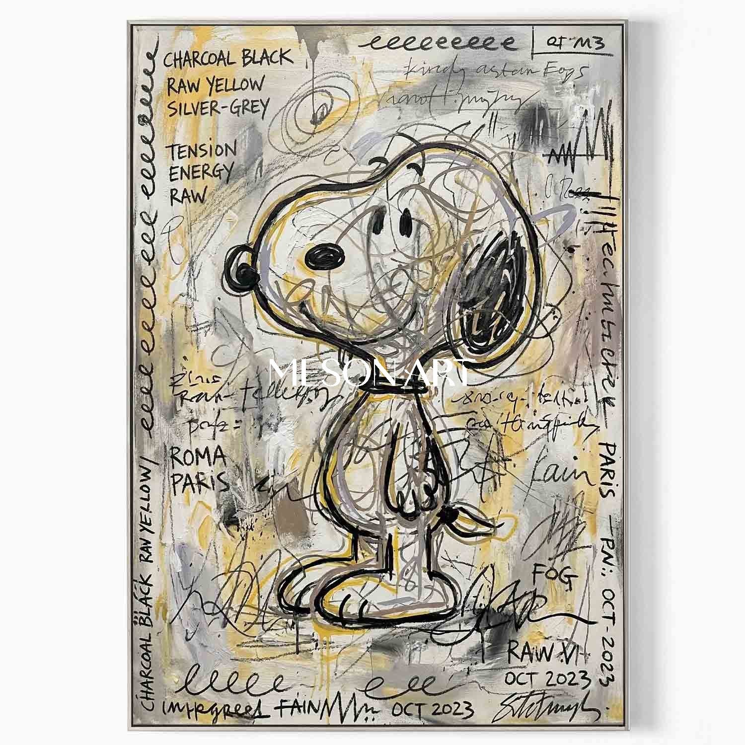 Graffiti Statement Snoopy Canvas Painting Large Office Luxury Decor