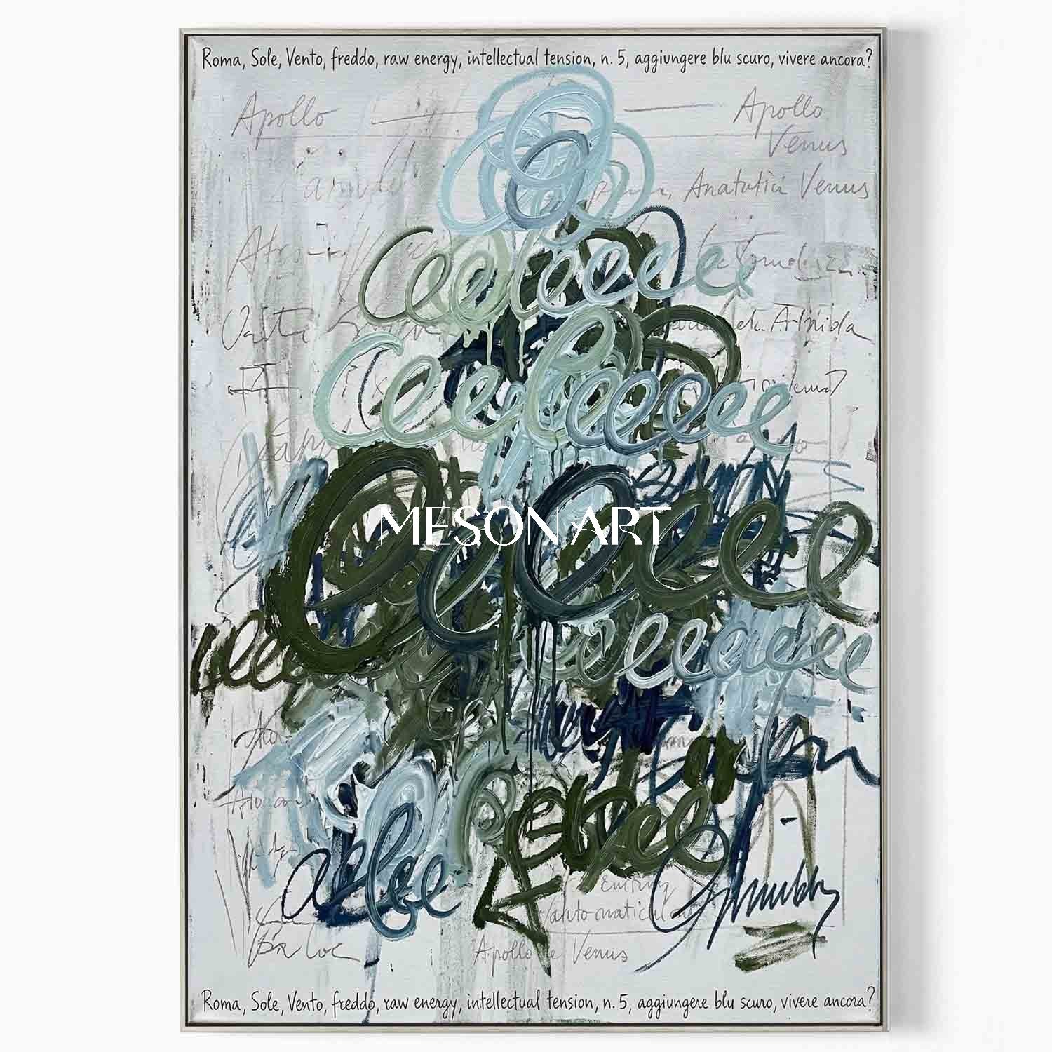 Original Graffiti Abstract Scribble Oil Painting Modern Office Decor 