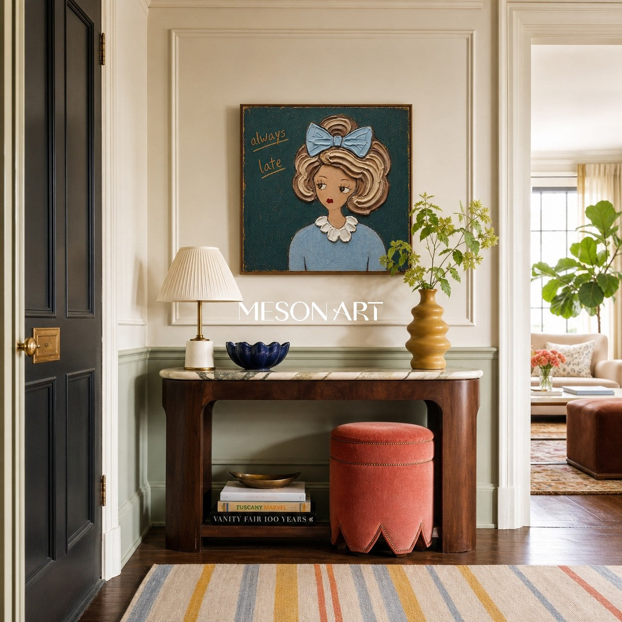 Contemporary Pop Art Portrait With Textured Relief For Modern Living Spaces
