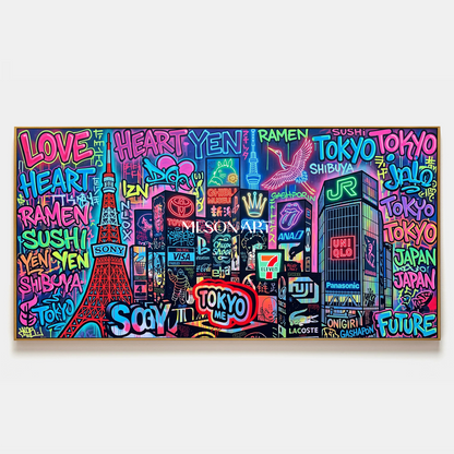 Pink And Black Banksy Paintings For Sale Panoramic Pop Art Wall Decor For Living Room By Mesonart