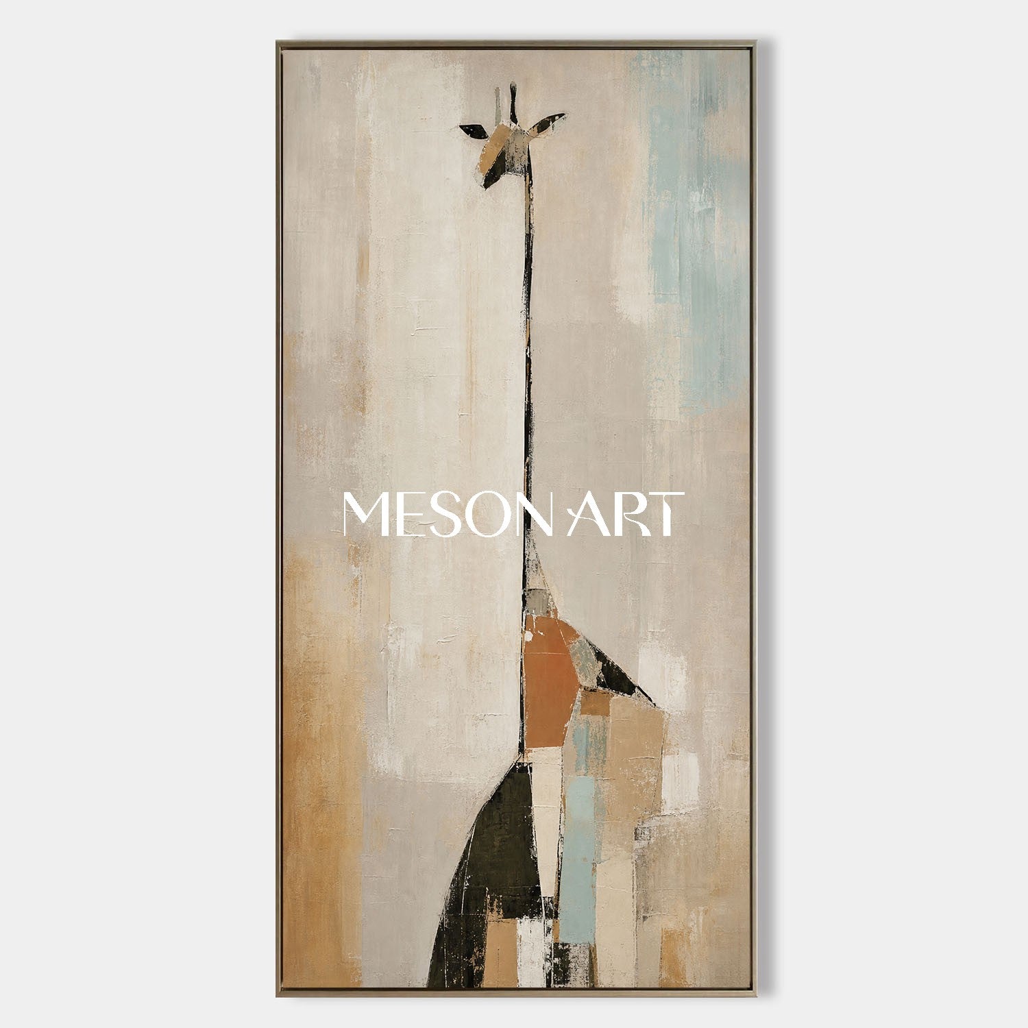 Minimalist Giraffe Painting Abstract Animal Art For Modern Entryway Decor