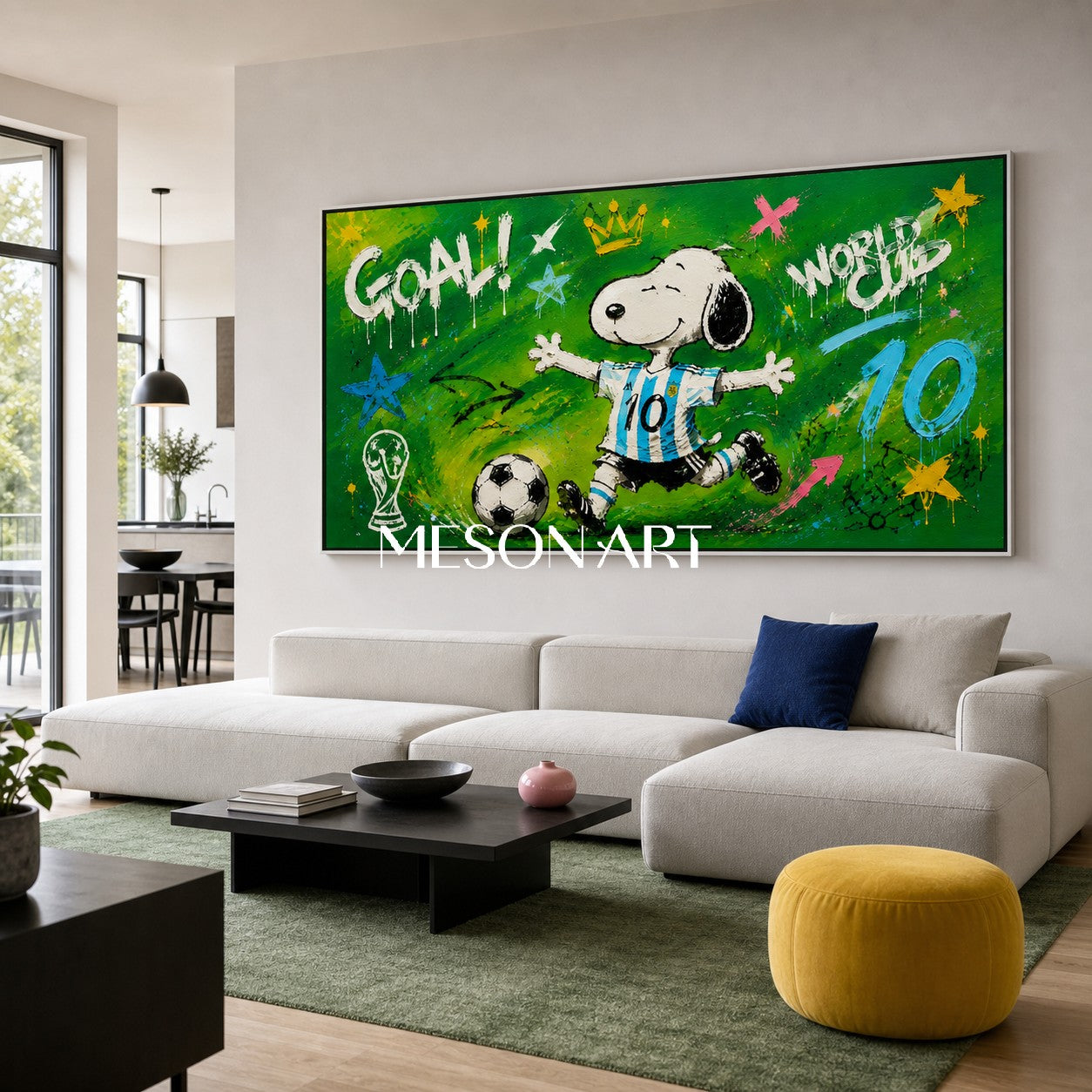 Snoopy World Cup Graffiti Art For Kids Room And Living Space Decor