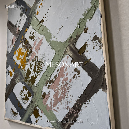 Minimalist Abstract Art With Soft Brushwork For Modern Living Room Decor