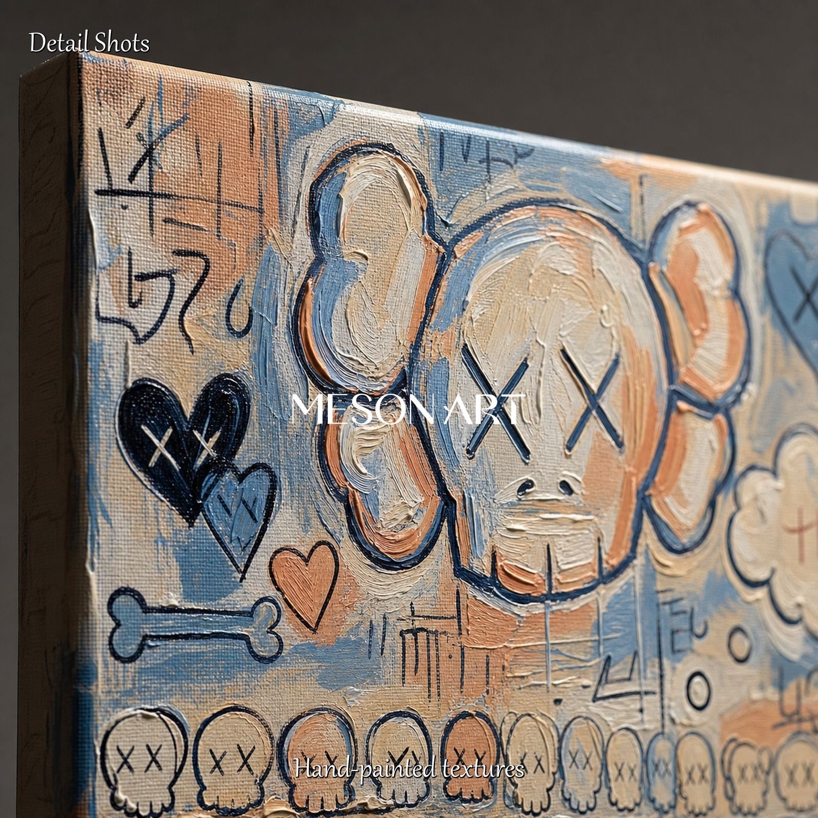 Urban Graffiti Art Painting With Pop Icons For Modern Living Room Entryway Decor