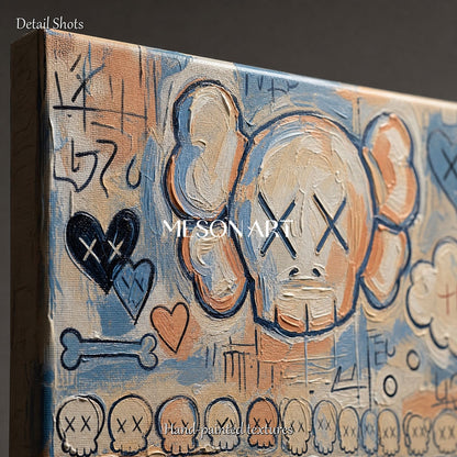 Urban Graffiti Art Painting With Pop Icons For Modern Living Room Entryway Decor