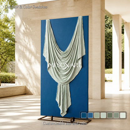 Blue And White Plaster Relief Art 3D Textured Wall Sculptural Organic Modern Painting By Mesonart