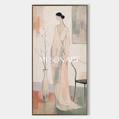 Minimalist Figure Painting Abstract Woman Art For Living Room And Bedroom Decor