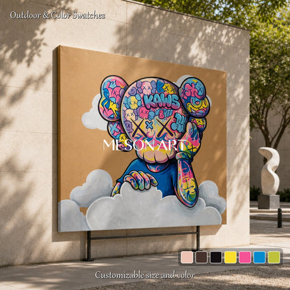 Vibrant Pop Art Canvas With Graffiti Motifs For Contemporary Home Decor