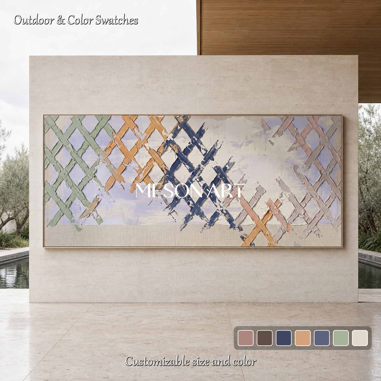 Large Wabi Sabi Art With Textured Relief For Modern Living Room Decor