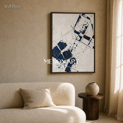 Minimalist Abstract Art With Textured Relief For Modern Living Room Decor