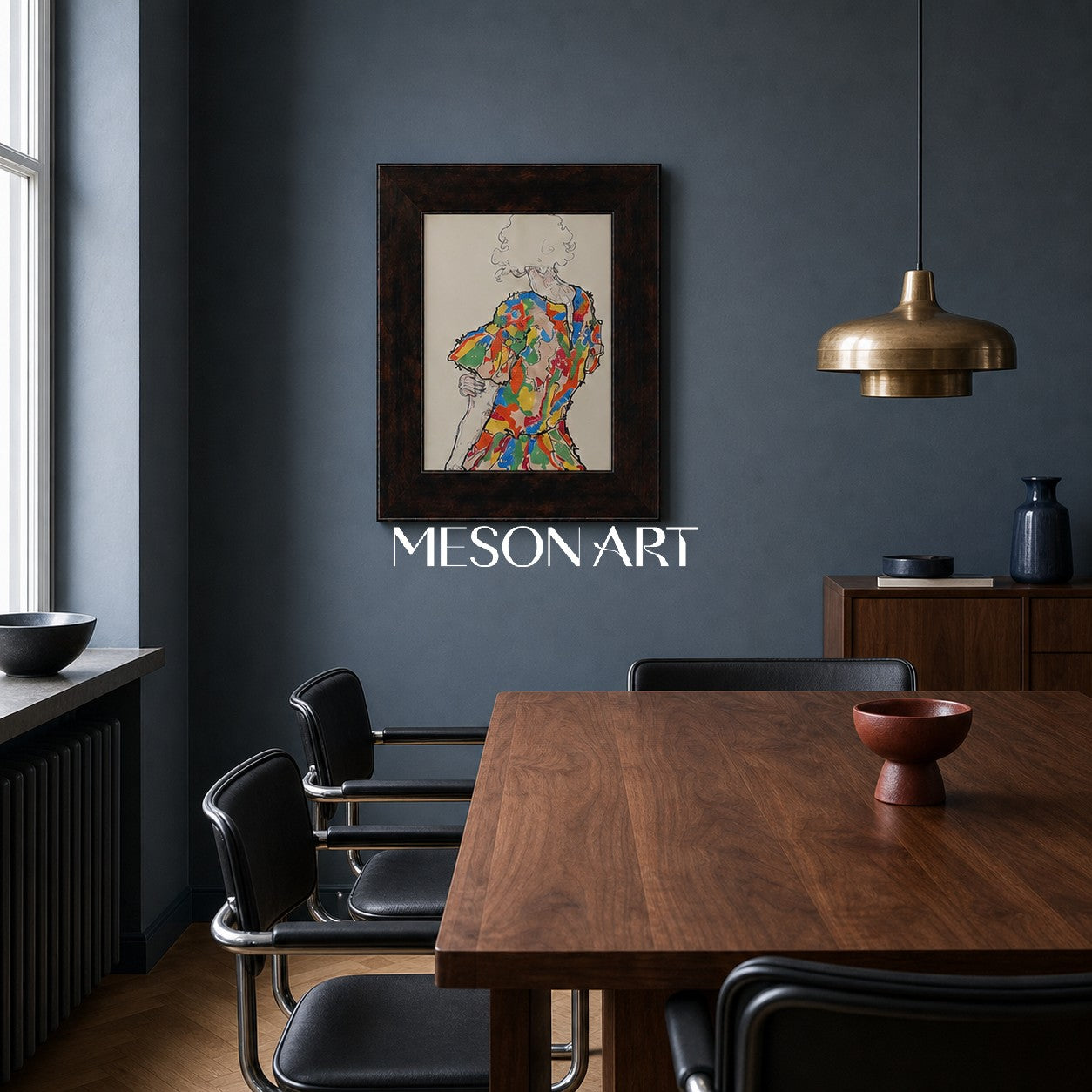 Modern Abstract Expressionist Figure Painting With Bold Colors For Living Room