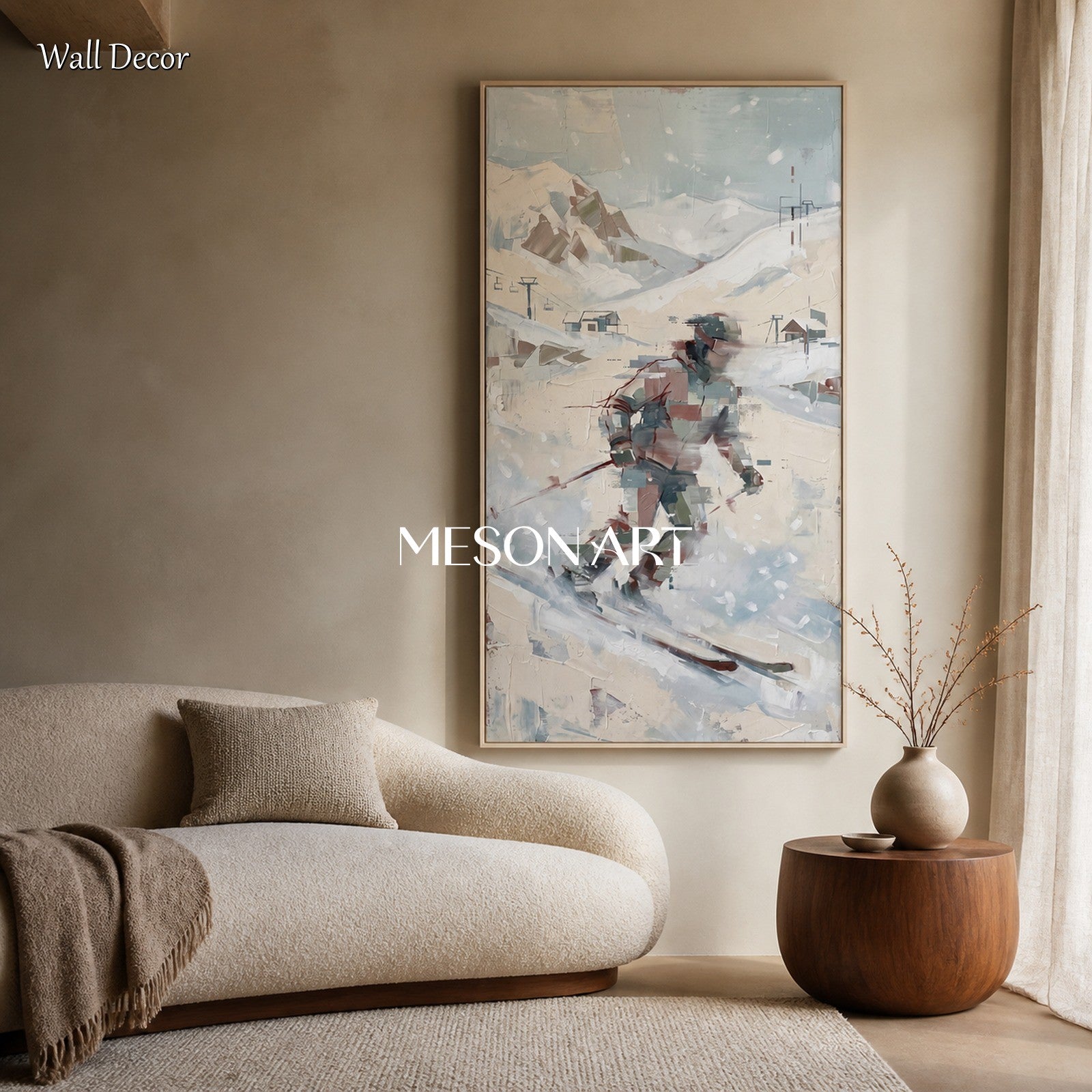 White And Gray Painting Contemporary Figurative Art Children At Play Panoramic Wall Decor For Living Room By Mesonart